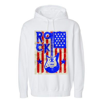 Vintage Rock Electric Guitar USA Garment-Dyed Fleece Hoodie