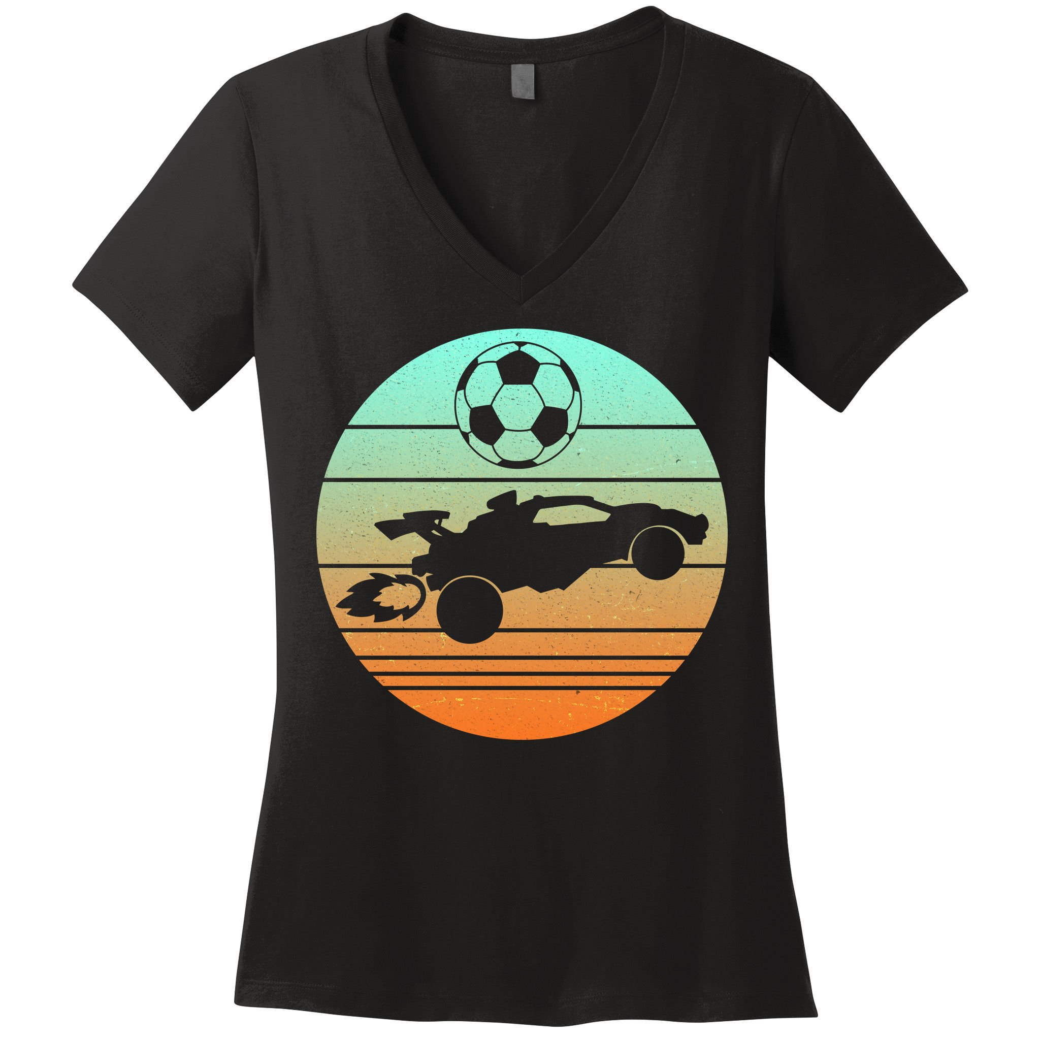 Vintage Rocket RC Soccer Car League Gamer Women's V-Neck T-Shirt