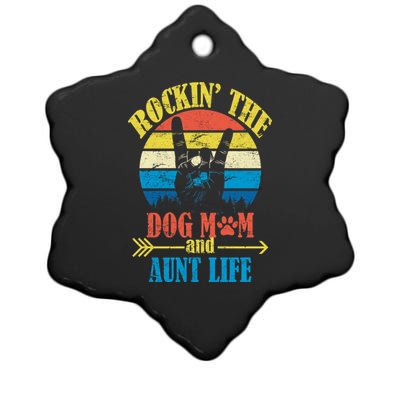 Vintage Rockin The Dog Mom And Aunt Life Ceramic Star Ornament