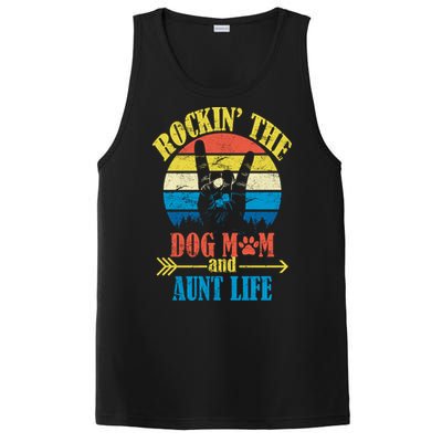 Vintage Rockin The Dog Mom And Aunt Life PosiCharge Competitor Tank