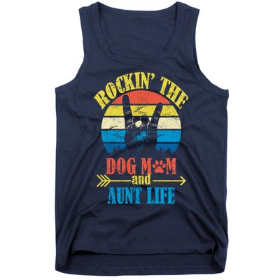 Vintage Rockin The Dog Mom And Aunt Life Tank Top