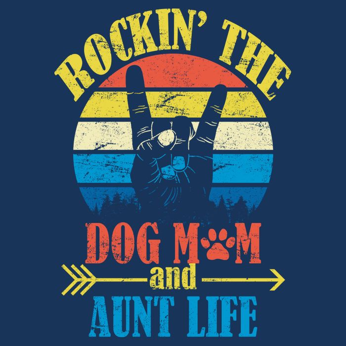 Vintage Rockin The Dog Mom And Aunt Life Tank Top