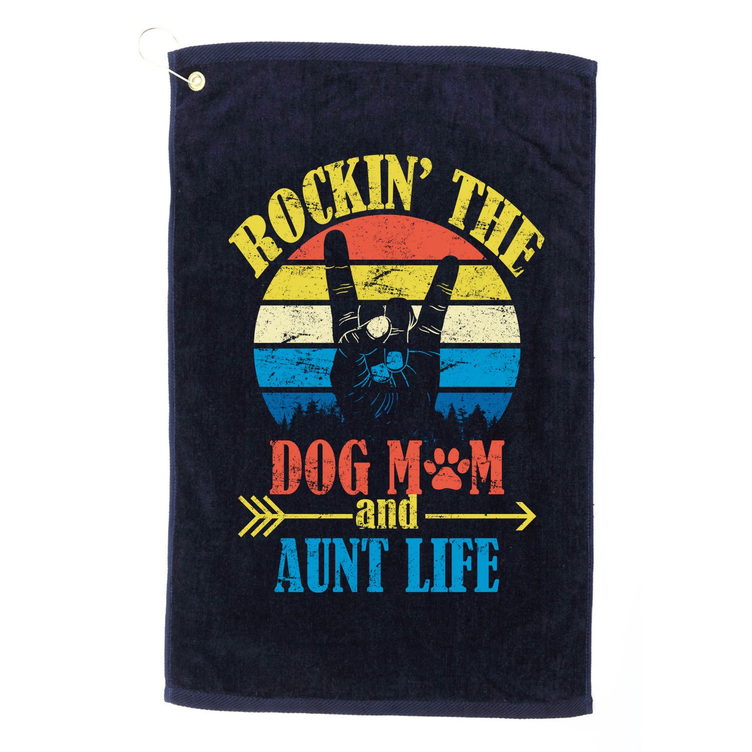 Vintage Rockin The Dog Mom And Aunt Life Golf Towel