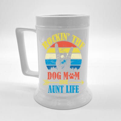 Vintage Rockin The Dog Mom And Aunt Life Beer Stein