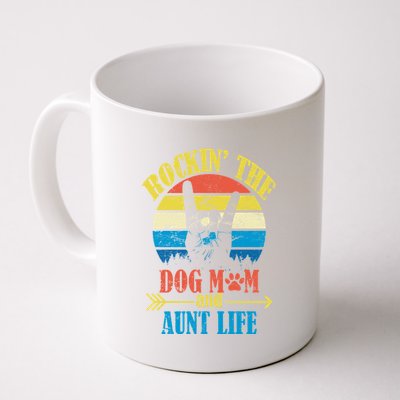 Vintage Rockin The Dog Mom And Aunt Life Coffee Mug