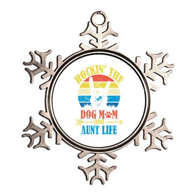 Vintage Rockin The Dog Mom And Aunt Life Metallic Star Ornament