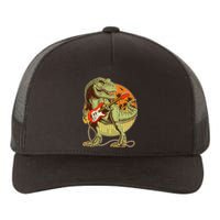 Vintage Rocking Guitar T-Rex Dinosaur Yupoong Adult 5-Panel Trucker Hat