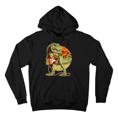 Vintage Rocking Guitar T-Rex Dinosaur Hoodie