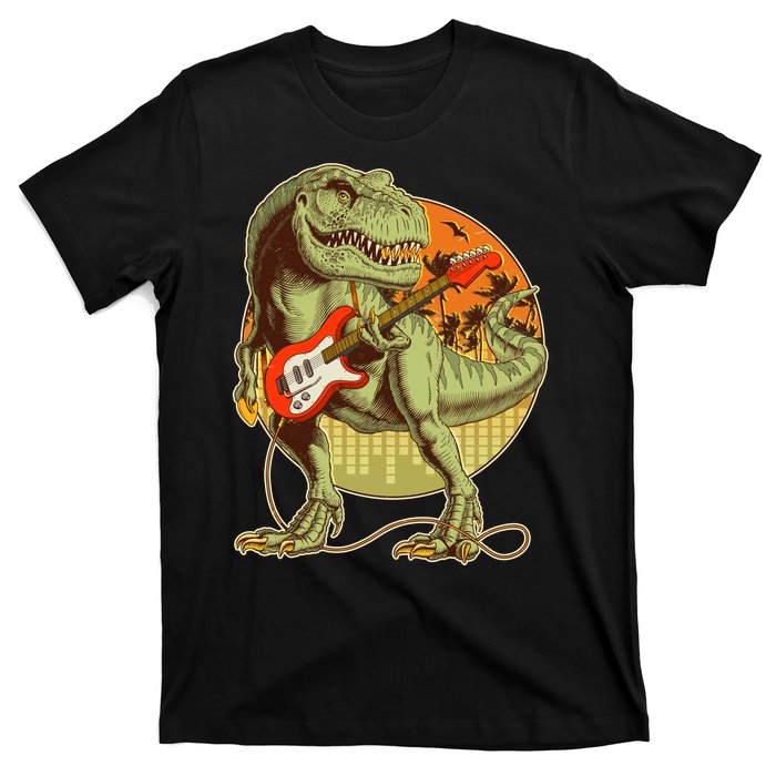 Vintage Rocking Guitar T-Rex Dinosaur T-Shirt