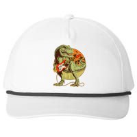 Vintage Rocking Guitar T-Rex Dinosaur Snapback Five-Panel Rope Hat