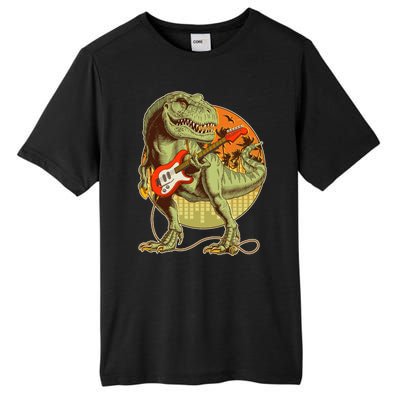 Vintage Rocking Guitar T-Rex Dinosaur Tall Fusion ChromaSoft Performance T-Shirt