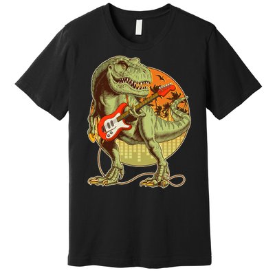 Vintage Rocking Guitar T-Rex Dinosaur Premium T-Shirt