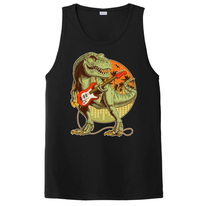 Vintage Rocking Guitar T-Rex Dinosaur PosiCharge Competitor Tank