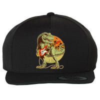 Vintage Rocking Guitar T-Rex Dinosaur Wool Snapback Cap