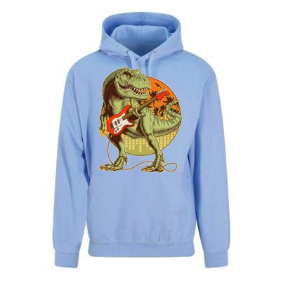 Vintage Rocking Guitar T-Rex Dinosaur Unisex Surf Hoodie