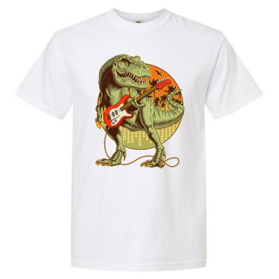 Vintage Rocking Guitar T-Rex Dinosaur Garment-Dyed Heavyweight T-Shirt