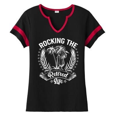 Vintage Rocking The Retired Life Ladies Halftime Notch Neck Tee