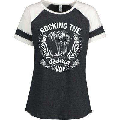 Vintage Rocking The Retired Life Enza Ladies Jersey Colorblock Tee