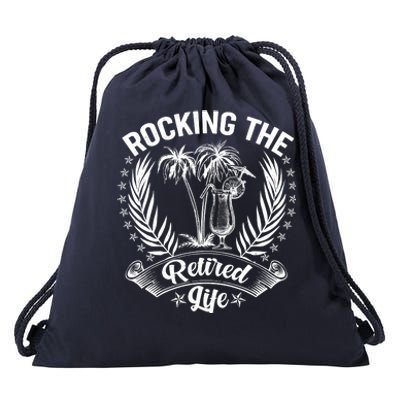 Vintage Rocking The Retired Life Drawstring Bag