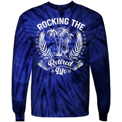 Vintage Rocking The Retired Life Tie-Dye Long Sleeve Shirt