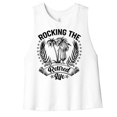 Vintage Rocking The Retired Life Women's Racerback Cropped Tank