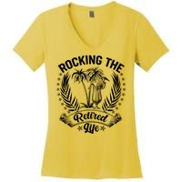 Vintage Rocking The Retired Life Women's V-Neck T-Shirt