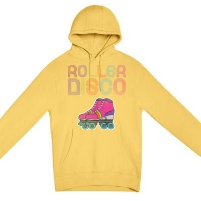 Vintage Roller Disco Skater Premium Pullover Hoodie