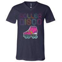 Vintage Roller Disco Skater V-Neck T-Shirt