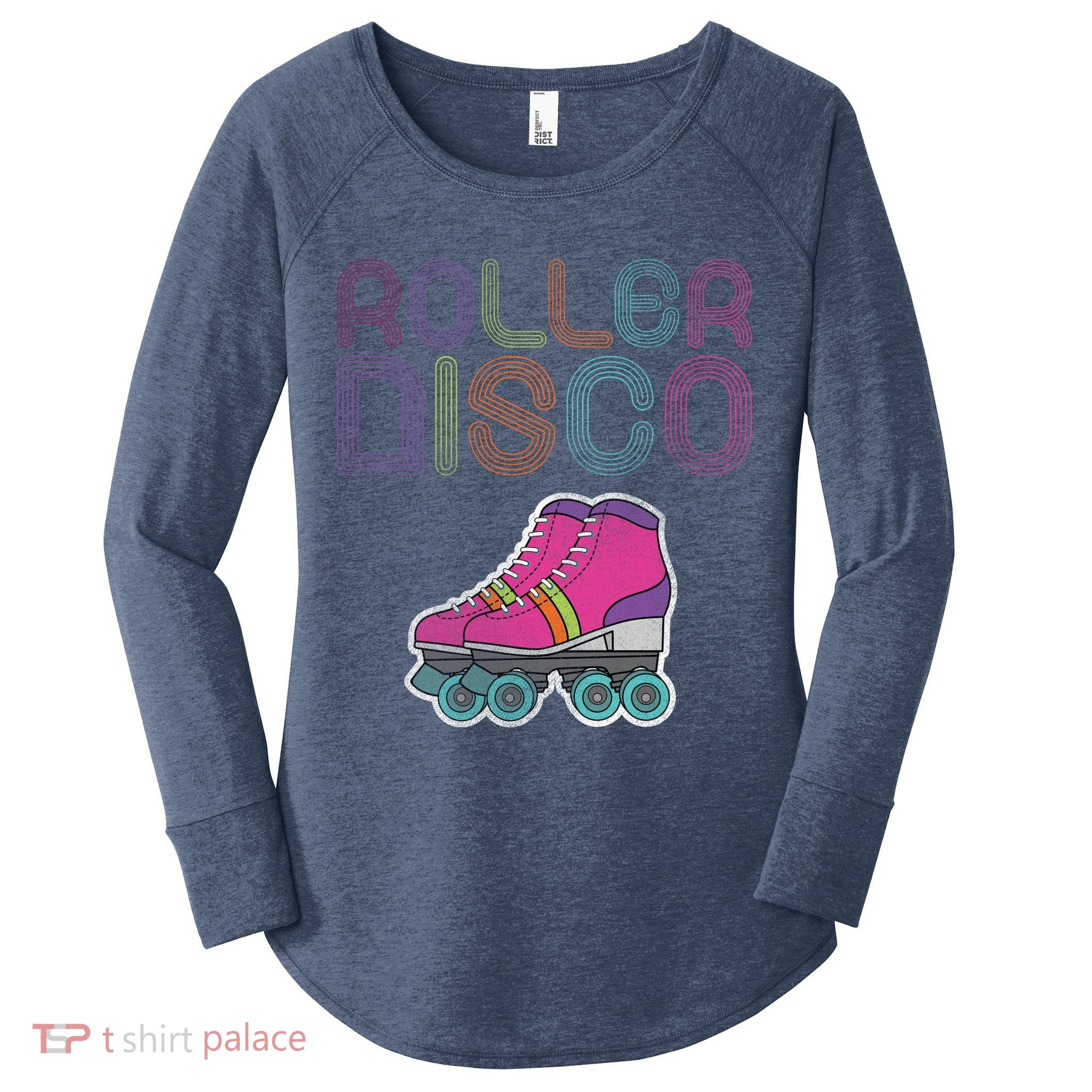 Vintage Roller Disco Skater Women's Perfect Tri Tunic Long Sleeve Shirt