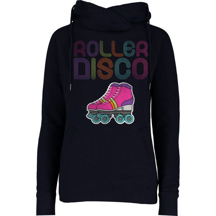 Vintage Roller Disco Skater Womens Funnel Neck Pullover Hood