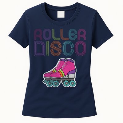 Vintage Roller Disco Skater Womens T-Shirt