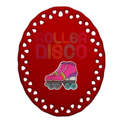 Vintage Roller Disco Skater Ceramic Oval Ornament