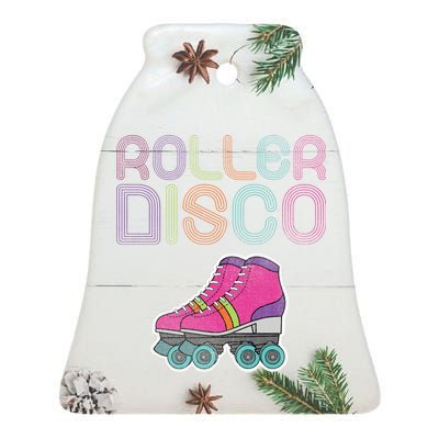 Vintage Roller Disco Skater Ceramic Bell Ornament