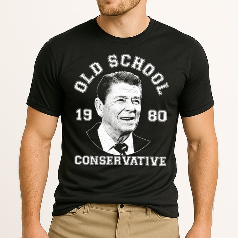 Vintage Ronald Reagan Old School Conservative Cooling Performance Crew T-Shirt