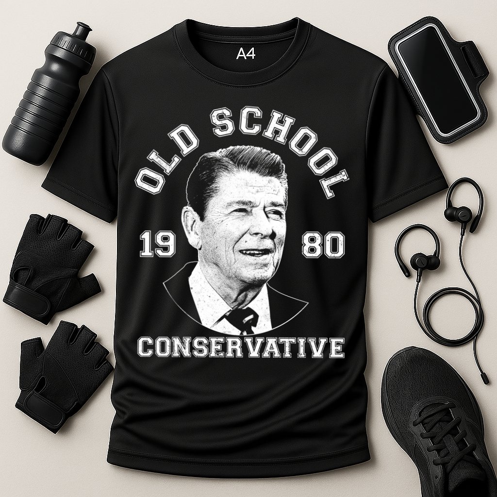 Vintage Ronald Reagan Old School Conservative Cooling Performance Crew T-Shirt