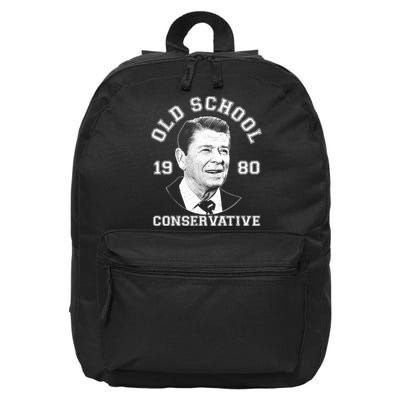 Vintage Ronald Reagan Old School Conservative 16 in Basic Backpack