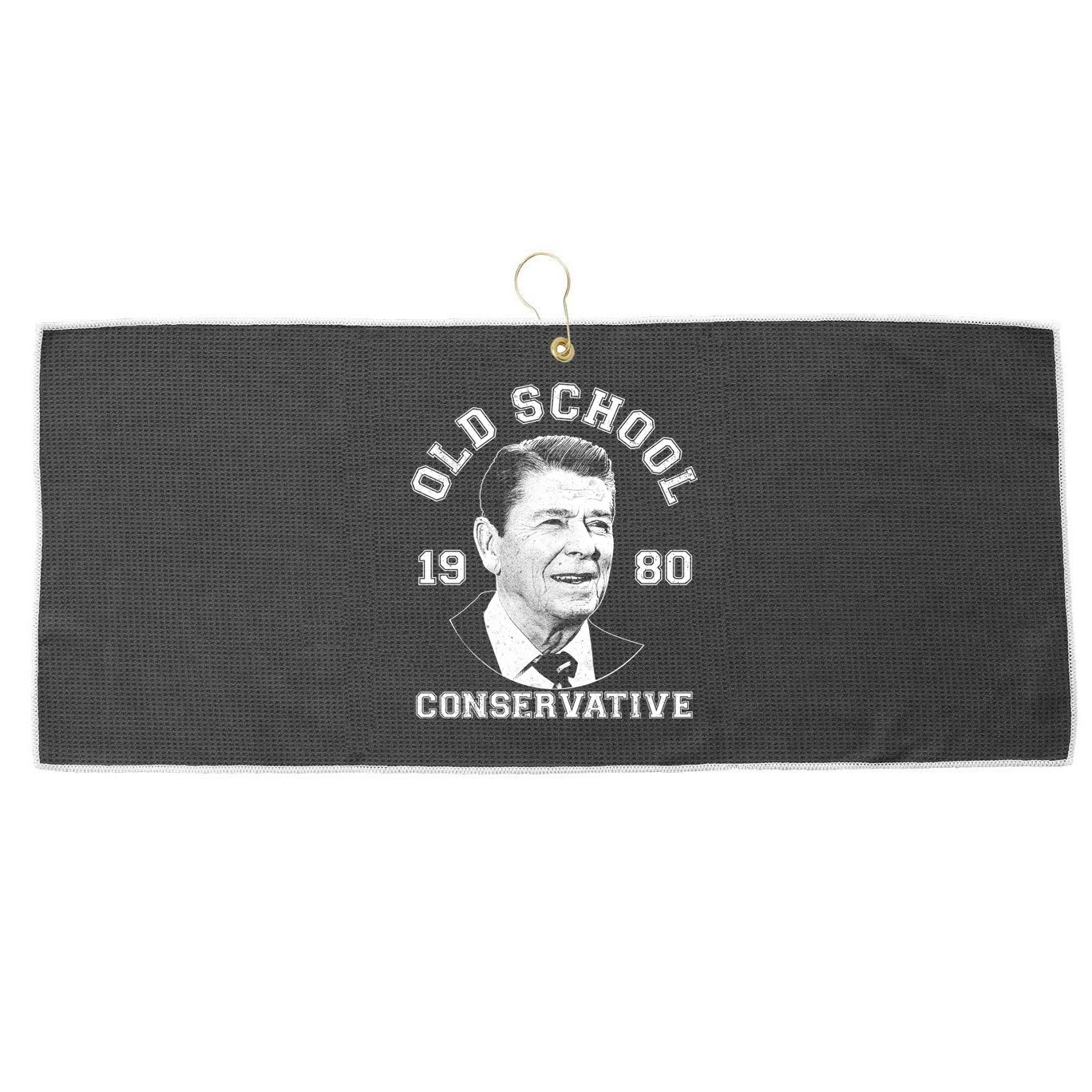 Vintage Ronald Reagan Old School Conservative Large Microfiber Waffle Golf Towel