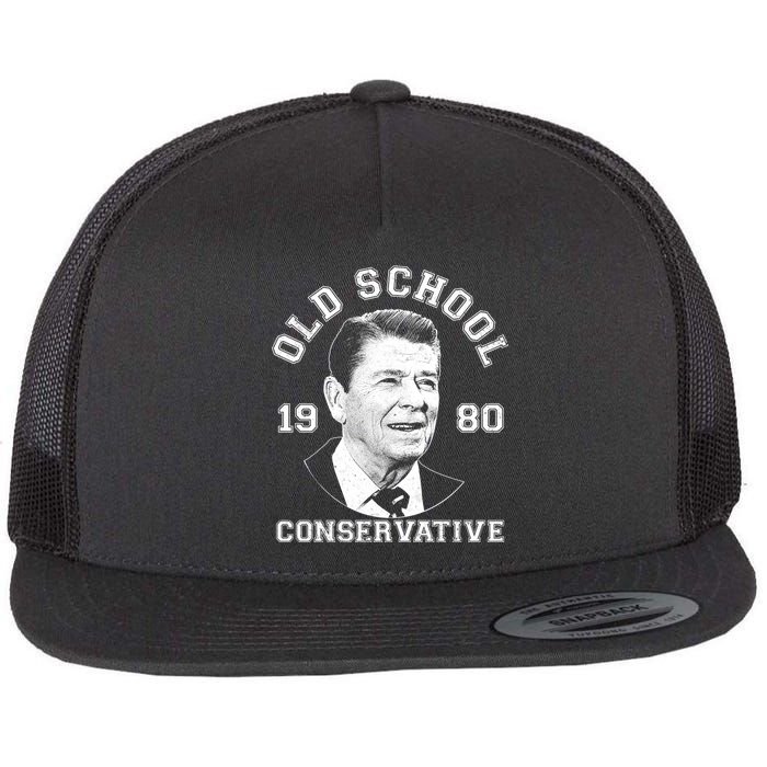 Vintage Ronald Reagan Old School Conservative Flat Bill Trucker Hat