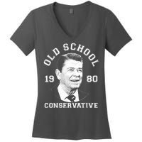 Vintage Ronald Reagan Old School Conservative Women's V-Neck T-Shirt