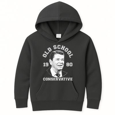 Vintage Ronald Reagan Old School Conservative Kids Hoodie