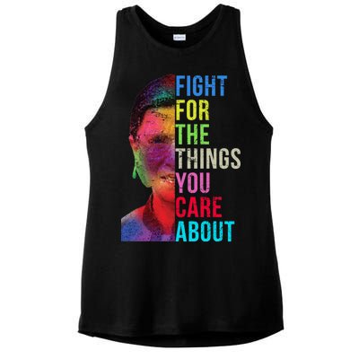 Vintage Ruth B Fight For The Things You Care About RBG Ladies PosiCharge Tri-Blend Wicking Tank