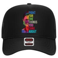 Vintage Ruth B Fight For The Things You Care About RBG High Crown Mesh Back Trucker Hat