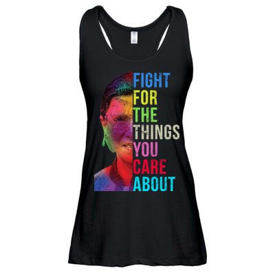 Vintage Ruth B Fight For The Things You Care About RBG Ladies Essential Flowy Tank