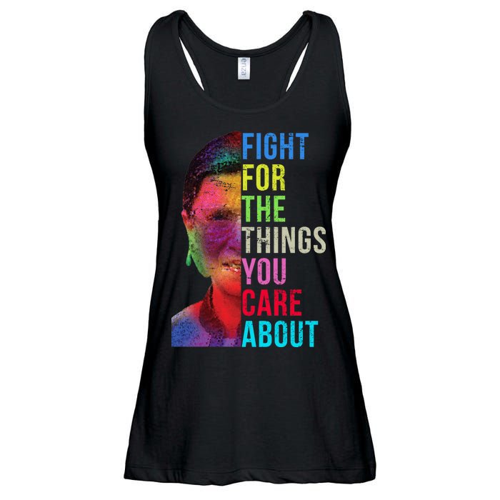 Vintage Ruth B Fight For The Things You Care About RBG Ladies Essential Flowy Tank