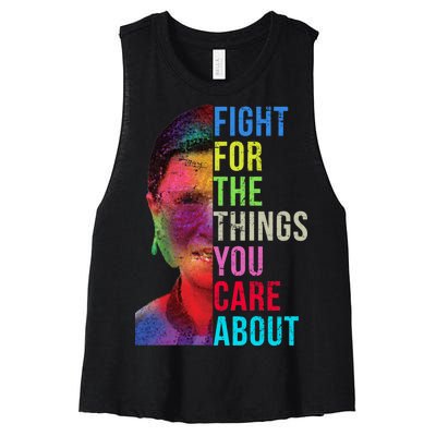 Vintage Ruth B Fight For The Things You Care About RBG Women's Racerback Cropped Tank