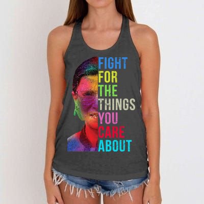 Vintage Ruth B Fight For The Things You Care About RBG Women's Knotted Racerback Tank