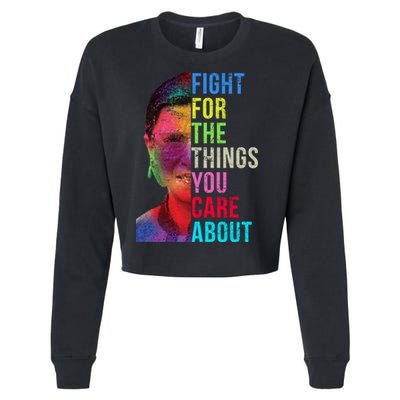 Vintage Ruth B Fight For The Things You Care About RBG Cropped Pullover Crew