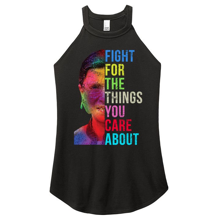 Vintage Ruth B Fight For The Things You Care About RBG Women's Perfect Tri Rocker Tank