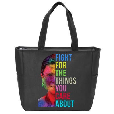 Vintage Ruth B Fight For The Things You Care About RBG Zip Tote Bag