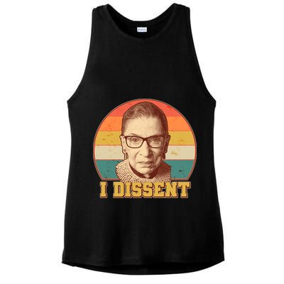 Vintage Ruth Bader Ginsburg I Dissent RBG Tribute Ladies PosiCharge Tri-Blend Wicking Tank